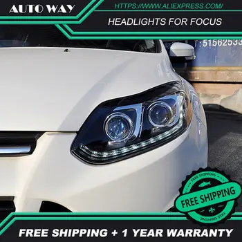 

Car styling LED HID Rio LED headlights Head Lamp case for Ford Focus 2012-2014 Bi-Xenon Ford Focus headlights Lens low beam