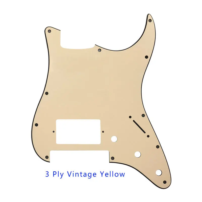 3Ply Vintage Yellow Custom Pleroo Guitar Pickguard-для США 11 винтовых отверстий Stratocaster с Floyd Rose Tremolo Bridge PAF Humbucker H царапина пластины - Цвет: 3Ply Vintage Yellow