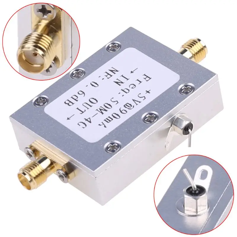 RF Amplifier Low Noise Amplifier Ham Radio Module LNA 50M-4GHz NF=0.6dB RF FM HF VHF UHF Ham Radio -110dBm