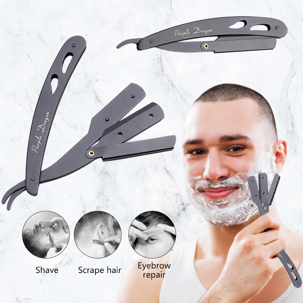 Stainless Steel Face Hair Removal Reusable Razor With Comb Professional