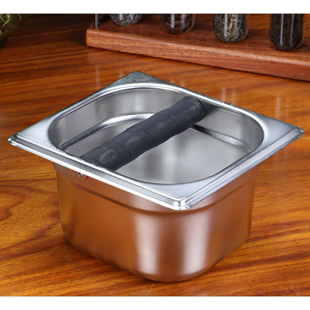 Billige Kaffee Knock Box Espresso Behälter Recycle Halter Kaffeebohne Schleifen Box Kreative Kaffee Set Mit Edelstahl Kaffee Pulver