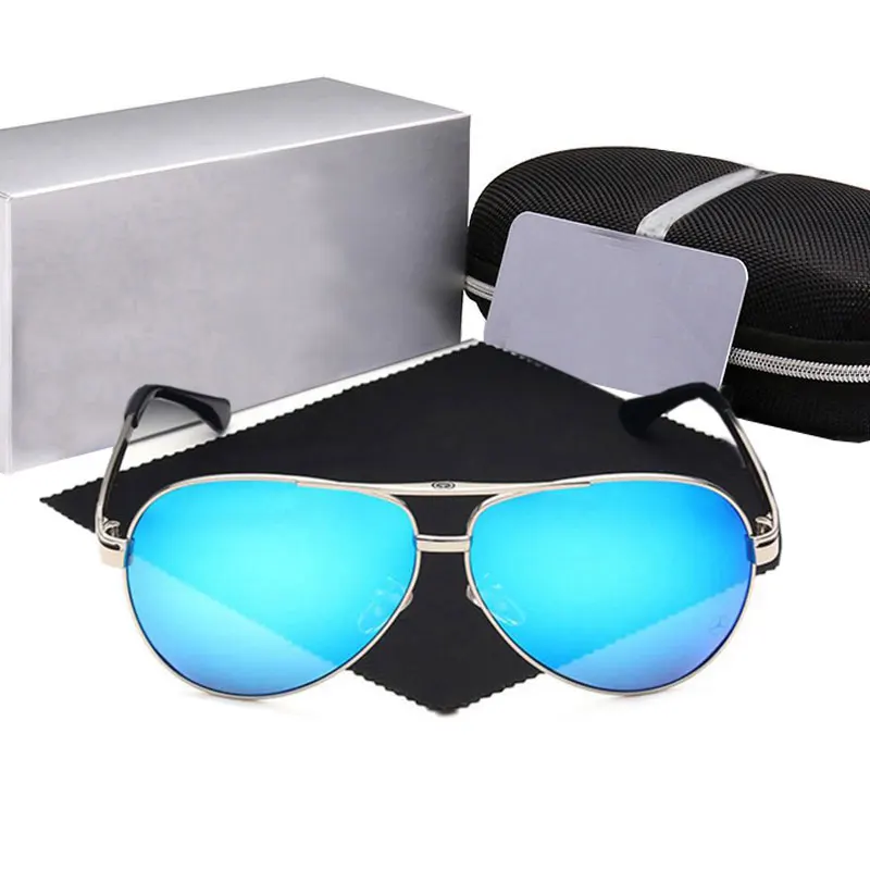 Мужские Винтажные алюминиевые поляризованные солнцезащитные очки, брендовые классические солнцезащитные очки с покрытием, линзы для вождения, солнцезащитные очки для мужчин/женщин, uv400 - Цвет линз: 737   c4 with box