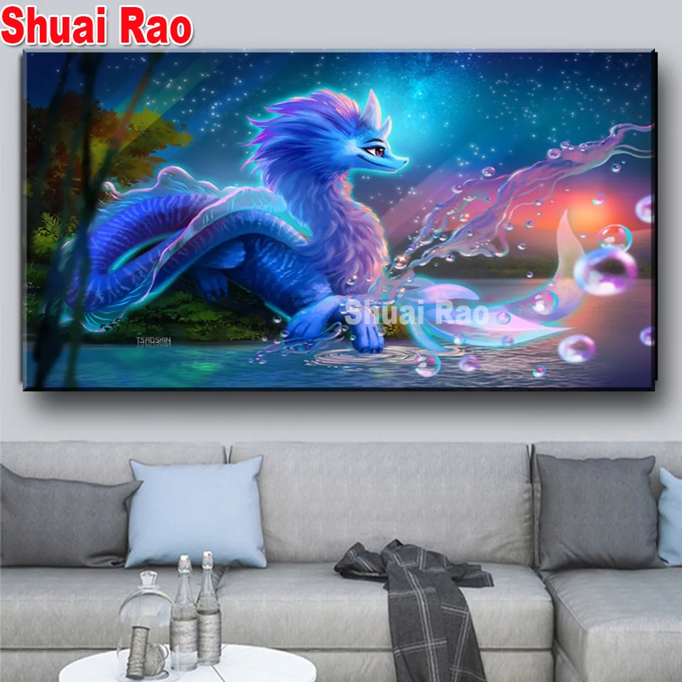 Colorful dragon, 5D diamond painting - Square or Round rhinestones– Diamond  Paintings Store