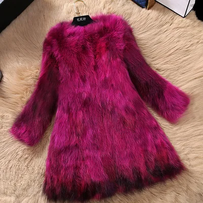 Wine Red Новинка, шуба из натурального Лисьего меха,, Женская куртка из натурального Лисьего меха, высокое качество, натуральный мех, пальто, женская одежда - Цвет: Wine Red