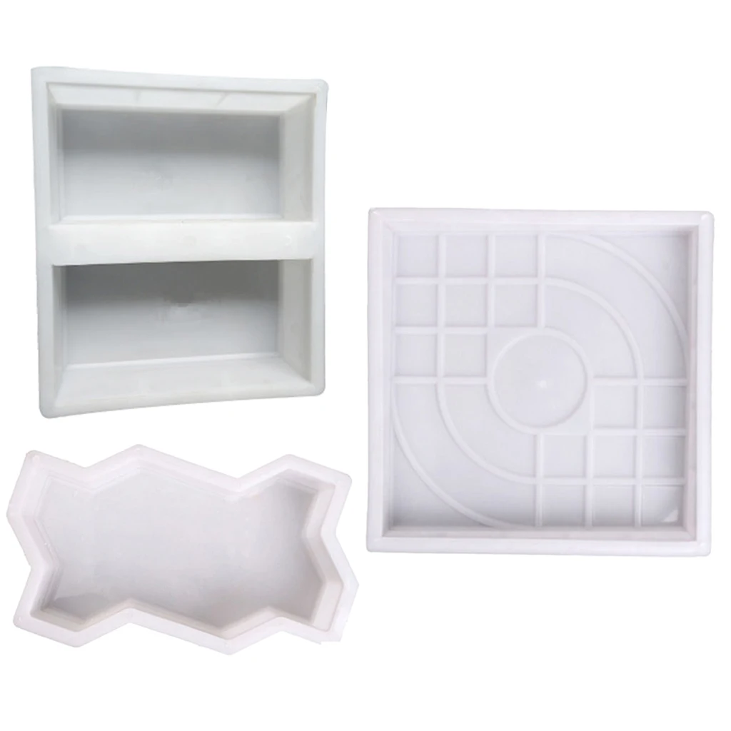 3 Pieces Paving Brick Path Maker Mould, Diy Paving Concrete Mold Garden Lawn Pathmate Stone Mold Walk Maker Mold - 3 Styles