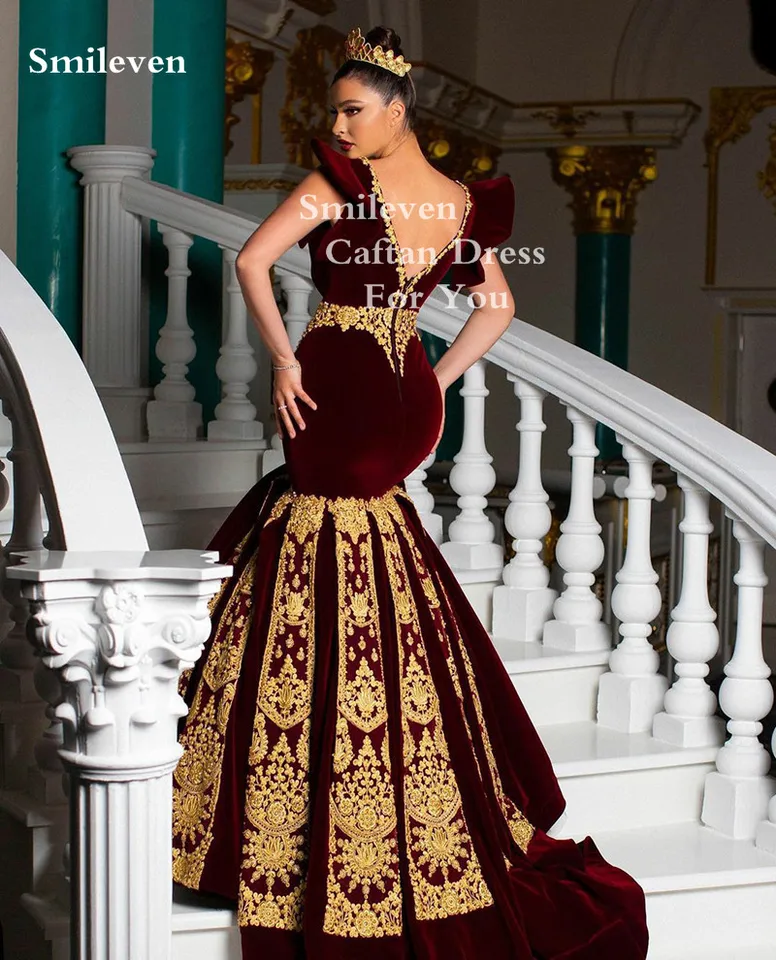Smileven Sexy V Neck Burgundy Mermaid Morocco Caftan Evening Party Dress Gold Lace Velvet Prom Gowns Traditional Women Dresses - AliExpress 320 Smileven Sexy V Neck Burgundy Mermaid Morocco Caftan Evening Party Dress Gold Lace Velvet Prom Gowns Traditional Women Dresses - AliExpress 320