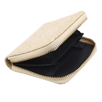 

Women Tassel Zipper Wallet Leather Sequin Short Wallet Glitter Ladies Small Credit Card Holder Purses