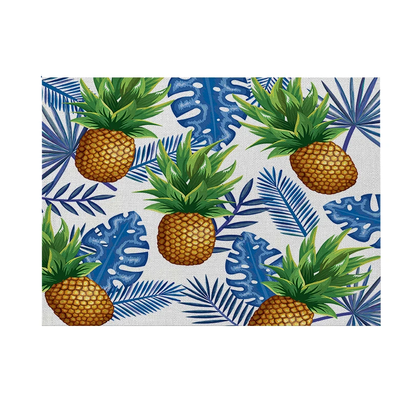 Thick cotton linen flower placemat European-style simple square heat-insulated placemat coaster