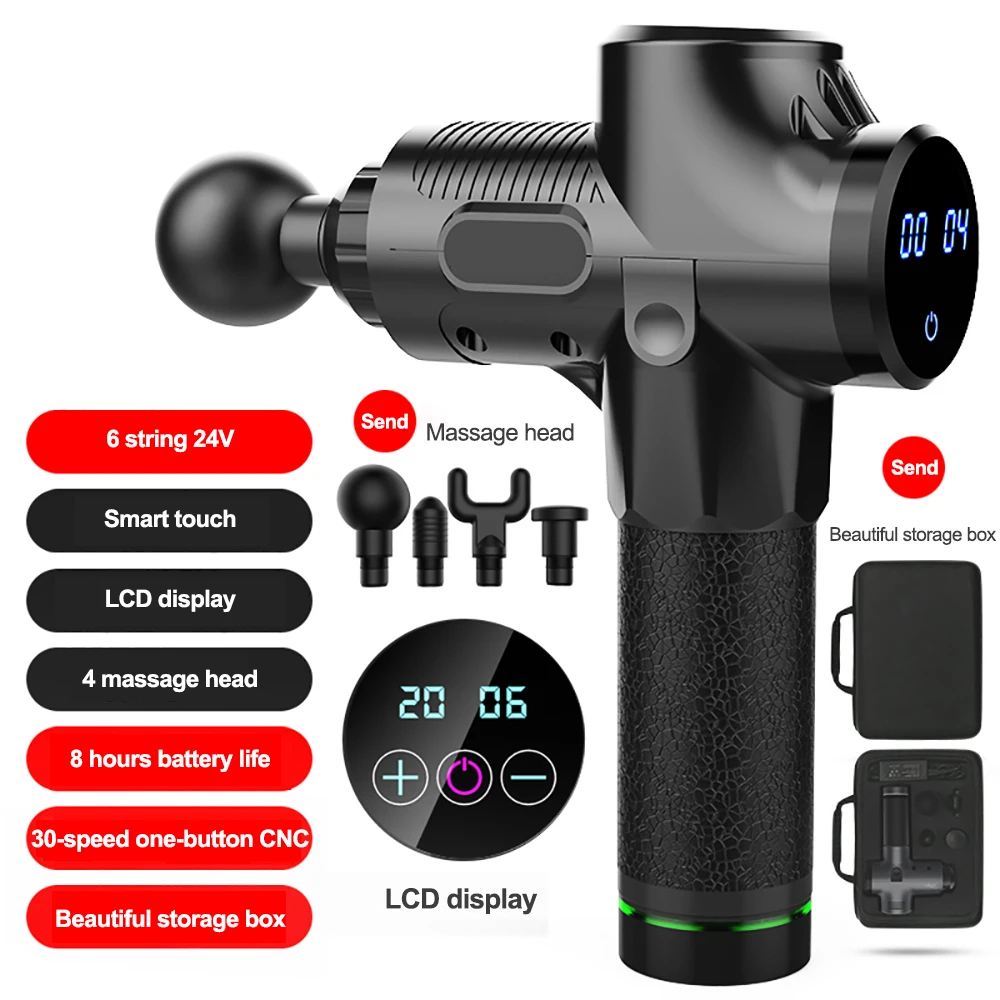 

2500mAH LCD Display Massage Gun Deep Muscle Massager Muscle Pain Body massage Exercising Relaxation Slimming Shaping Pain Relief