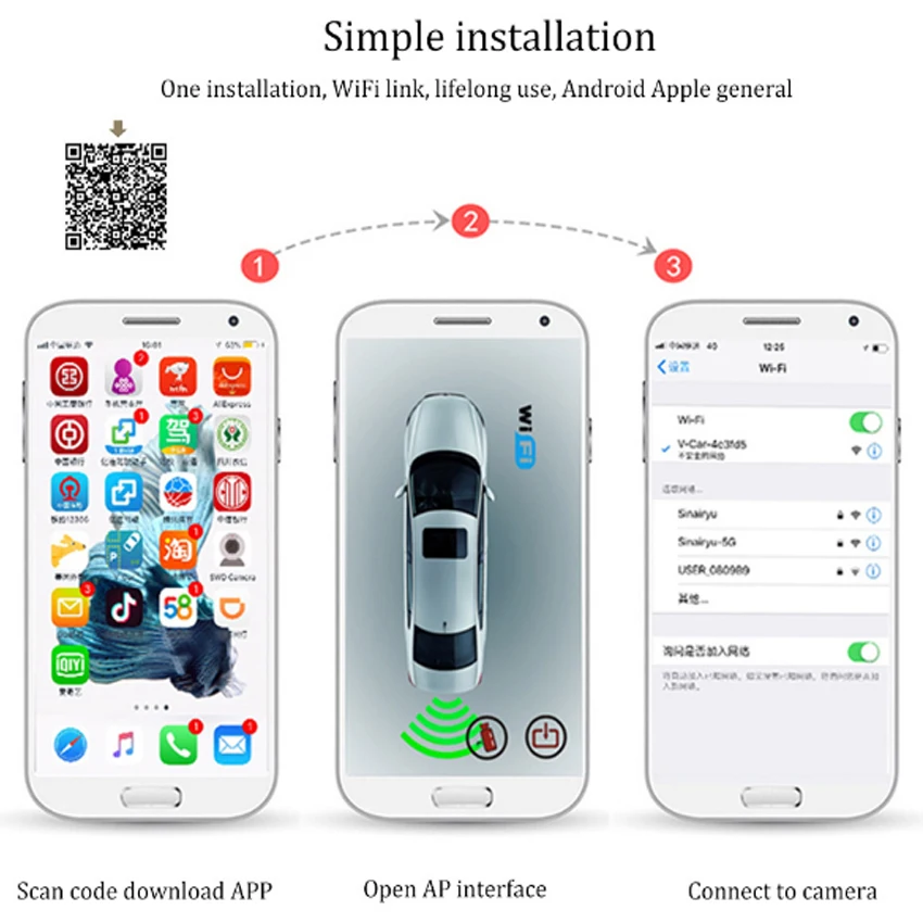 

Car wireless rear camera For Volkswagen 4D 2D car Night Vision reversing HD camera CCD night vision waterproof high qualit