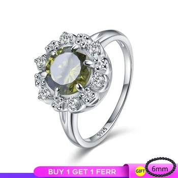 

Authentic 925 Sterling Silver Green & Clear CZ flower shape Finger Ring for Women 2019 Fashion Party Jewelry Gift Free Shipping