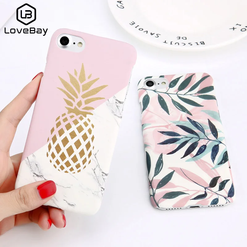 Lovebay чехол для телефона iPhone 6 6s 7 8 Plus X XR XS Max 5 5S SE с мультяшным листом цветок