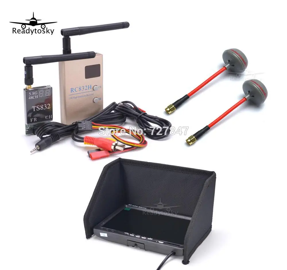 

IPS FPV Kit Combo System 5.8Ghz 600mw 48CH TS832 RC832S RC832 + 7 inch LCD 1024 x 600 Monitor + Antenna for Quadcopter