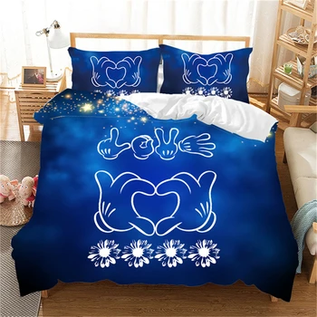 

Disney Minnie Mickey Bedding Set Queen King Size Bed Set Children Boy Girl Duvet Cover Pillow Cases Comforter Bedding Sets