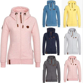 

Female's Hiking Sport Jacket Leisure Pure Color Stylish Comfortable Loose Sweatshirt Soft Smooth Fashion Clothing Autumn Winter