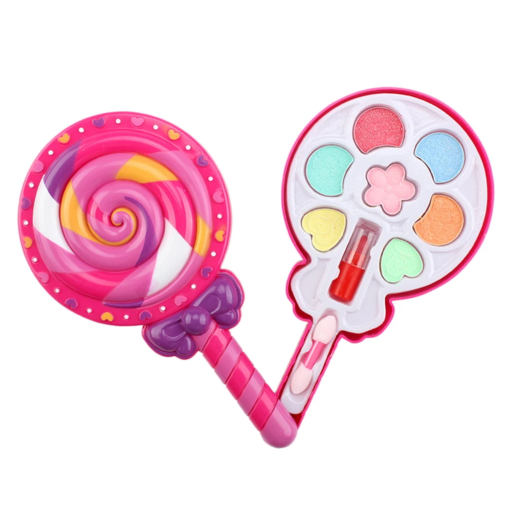 

Cute Lollipop Makeup Kit Cosmetic for Girls Pretend Play Toy Salon Playset Make Up Set Games for Girls Kids Role Play Toy