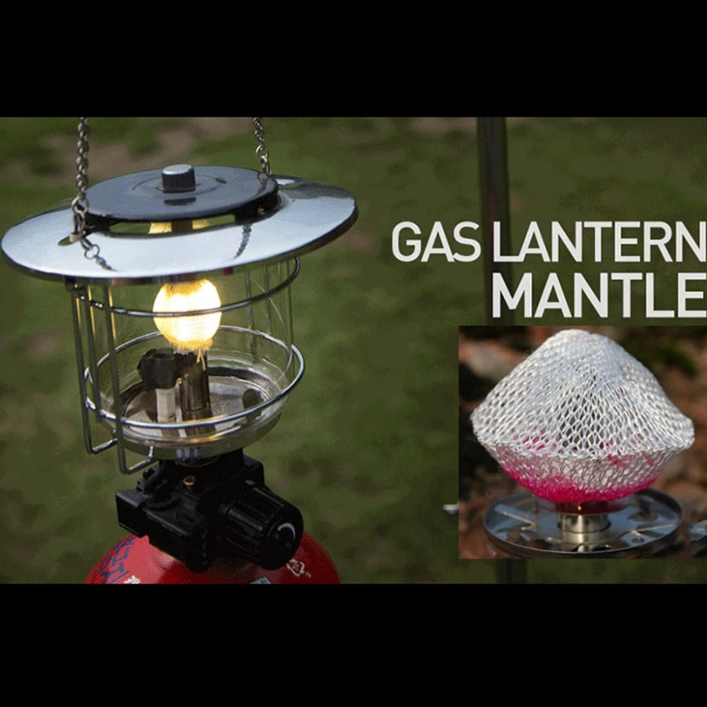 Camping Gas Lantern Mantles Replacement Gauze Mesh Non-Polluting Light Lamp Cover Mantle Non-Radioactive 5Pcs