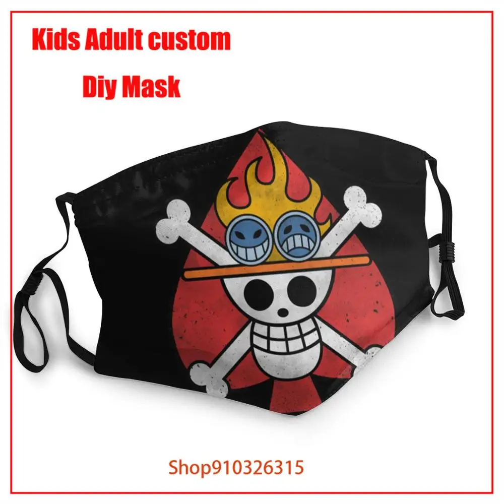 Ace Jolly Roger One Piece Pirate King моющаяся многоразовая маска для рта модные Тканевые маски