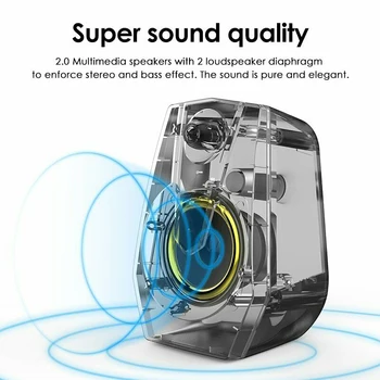 

LED Stereo Strong Bass Subwoofer Column Wireless Computer Speaker Portable Sound Boom Box High Quality PC USB Speaker