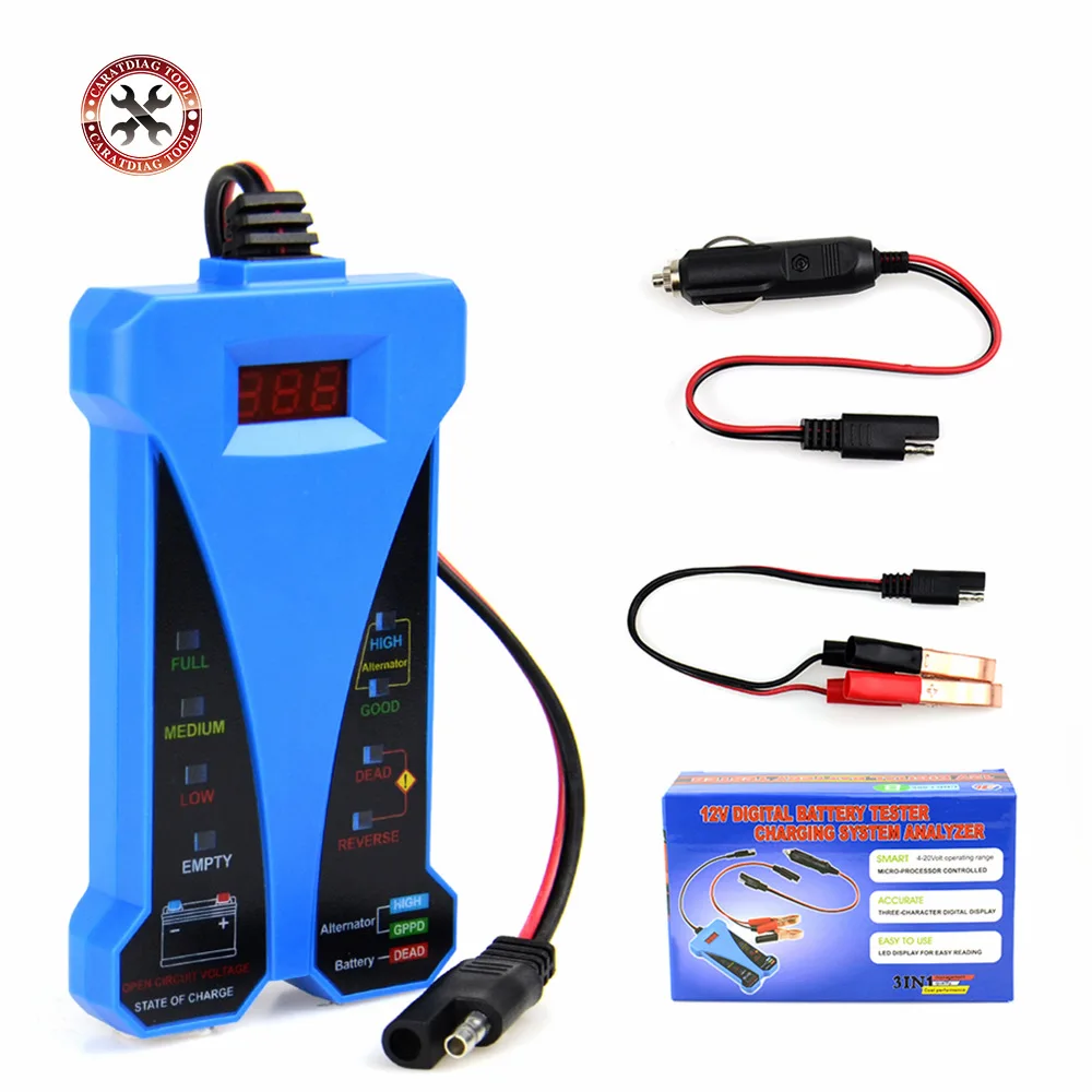 12V Digital LED Display Battery Tester Smart Alarm Battery Voltmeter