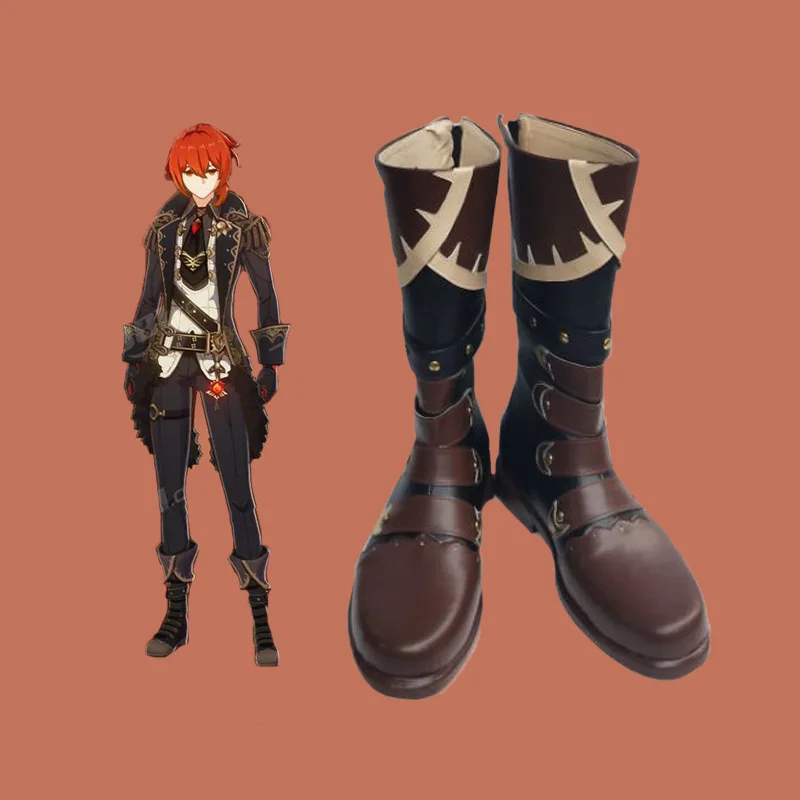 

Обувь для косплея COFUN Genshin Impact, сапоги для Хэллоуина, карнавала, костюма для косплея, аксессуары, кожаная обувь мондштат