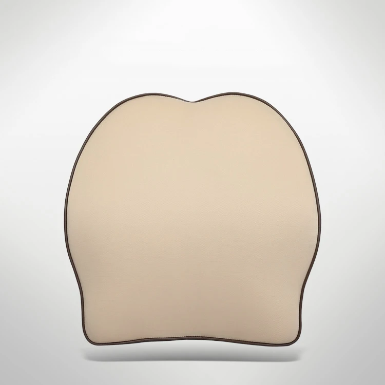 Lsrtw2017 Suede Leather Car Seat Headrest Lumbar Pillow Neck Protection Accessories - Color Name: lumbar beige
