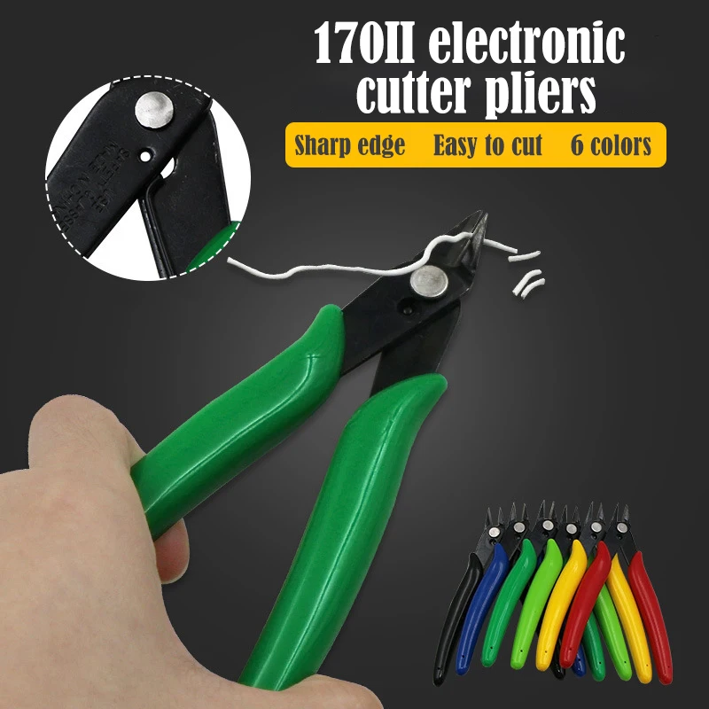 

Electronic Diagonal Pliers Cutting DIY Hand Tool Model Pliersinsulation Rubber Mini Anti-slip Nippers Copper Wire Cutting Tool