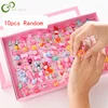 10pcs Cartoon Plastic Children's Rings Wholesale Resin Accessories Small Rings Handmade Little Girls Bracelets Baby Prizes WYW 1