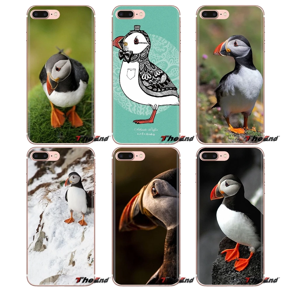 Transparent TPU Case Covers For Samsung Galaxy A3 A5 A7 A9 A8 Star A6 Plus 2018 2015 2016 2017 Atlantic Puffin Faroe Islands Art |