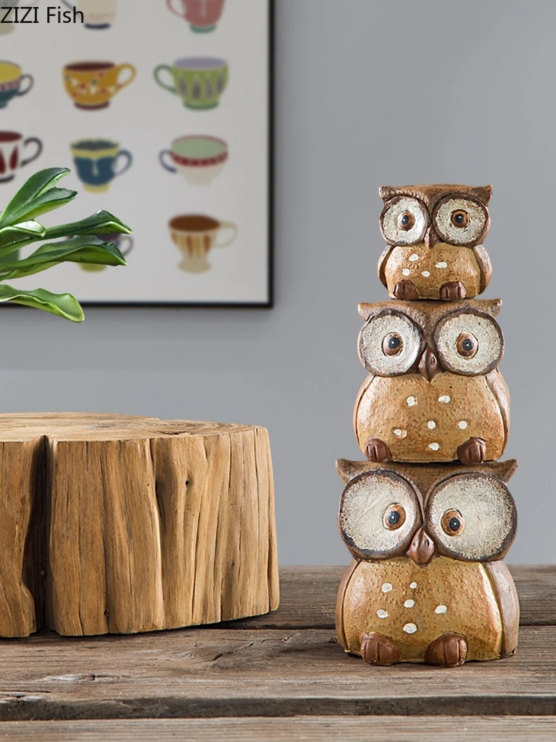 Perfect for Home LACGO Dots Owl Resin Crafts Modern Simple Art Style Small Animal Statues Sculptures Living Room Bedroom /& Office Decor 5.1L//2.7W//5.8H, White TV Stand Decor Collection Lovers