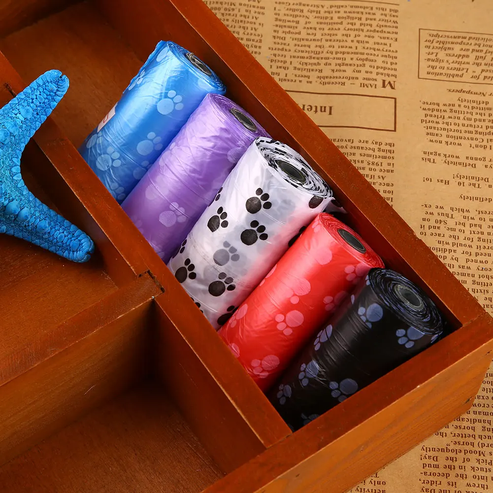 75Pcs /5 Rolls Dog Cat Garbage Clean Poop Refill Bags Pick Up Pet Supplie'