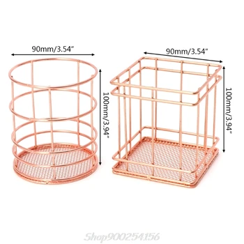 

Rose Gold Metal Pen Holder Box Case Desk Stationery Office School Desk Supplies S23 20 Dropshipping