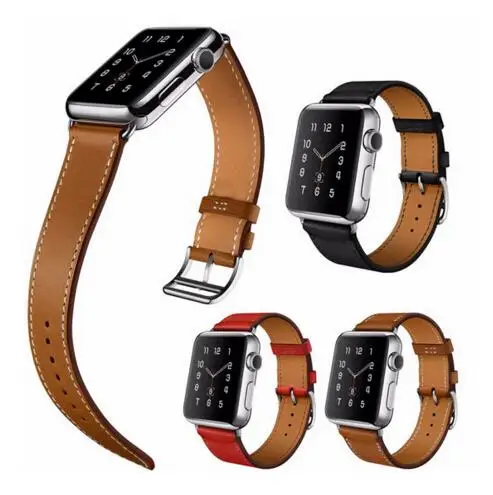 Ремешок из натуральной кожи для Apple Watch band Single Tour 38/40 мм Series 6/5/4/3/2/1 кожаный ремешок