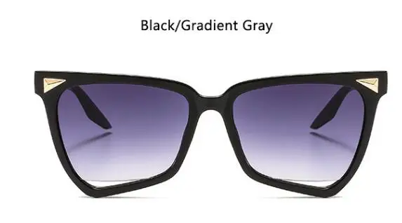 Необычные Цветные солнцезащитные очки в оправе для женщин, уникальные трендовые знаменитые Роскошные брендовые солнцезащитные очки с прозрачными линзами, оправа для очков UV400 - Цвет линз: C1 black gray
