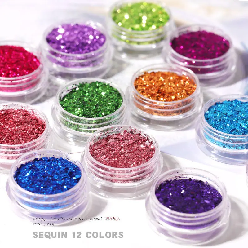 

12 color mixed nail sequins Laser Symphony Holographic Laser Star Butterfly DIY Nail Decoration Sequins Nail art decoration