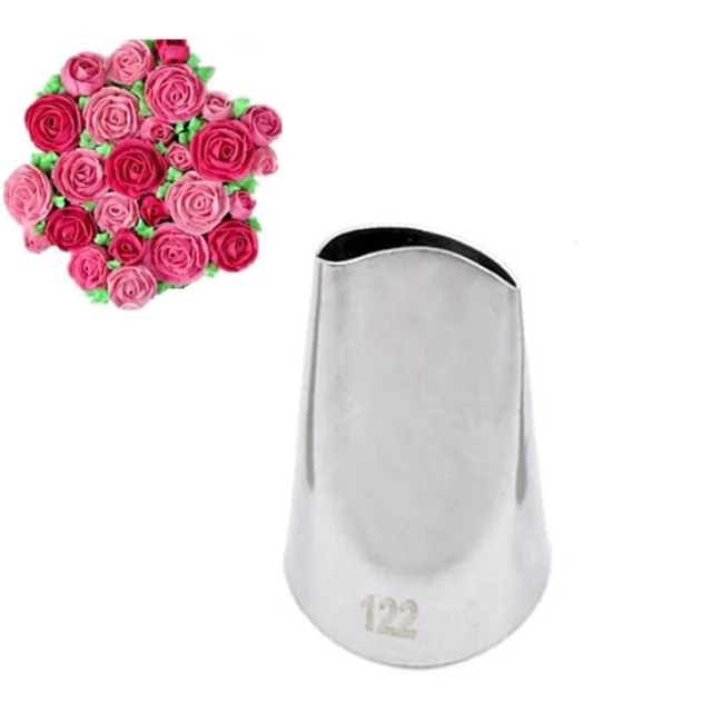 #122 Rózsas Sziromcsövek Fúvóka Torta Dekorációs Jegesedés Hegy Rozsdamentes Acél Tészta Fúvókák A Krém Koreai Babpaszta Virágsziromhoz
