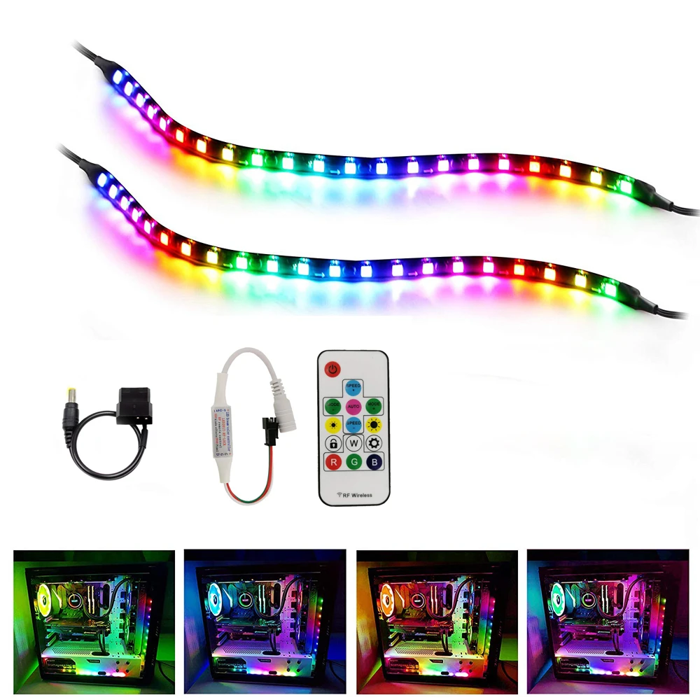 

LED Strip pixel light ws2811 IC Dynamic RGB 5050 Dream Color 12V Addressable tape lamp for Mid Tower PC Computer Case Gamer DIY