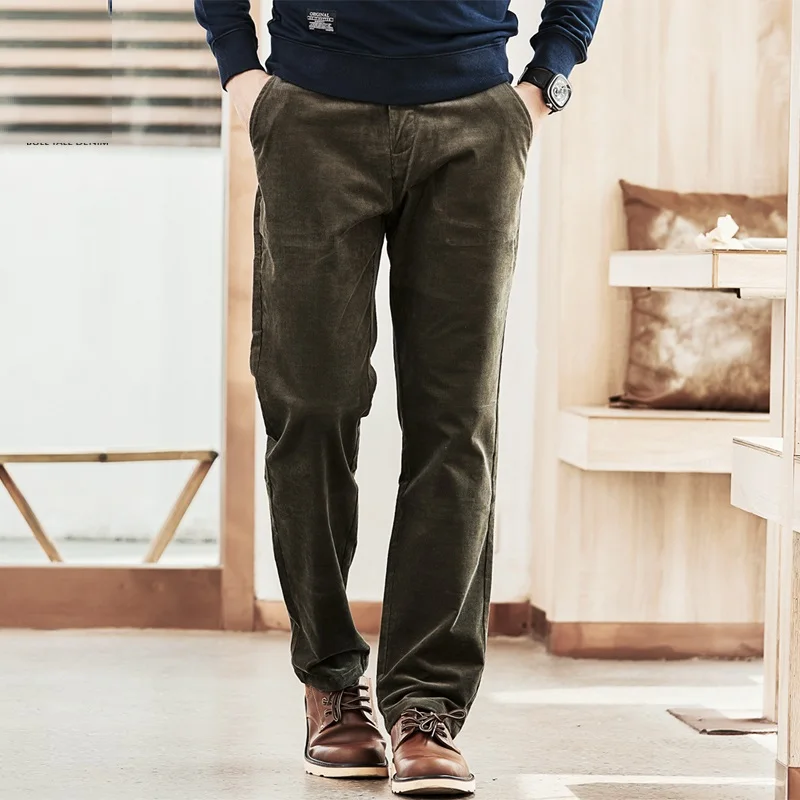 

2019 autumn and winter men's corduroy casual loose straight large size wide leg trousers 692