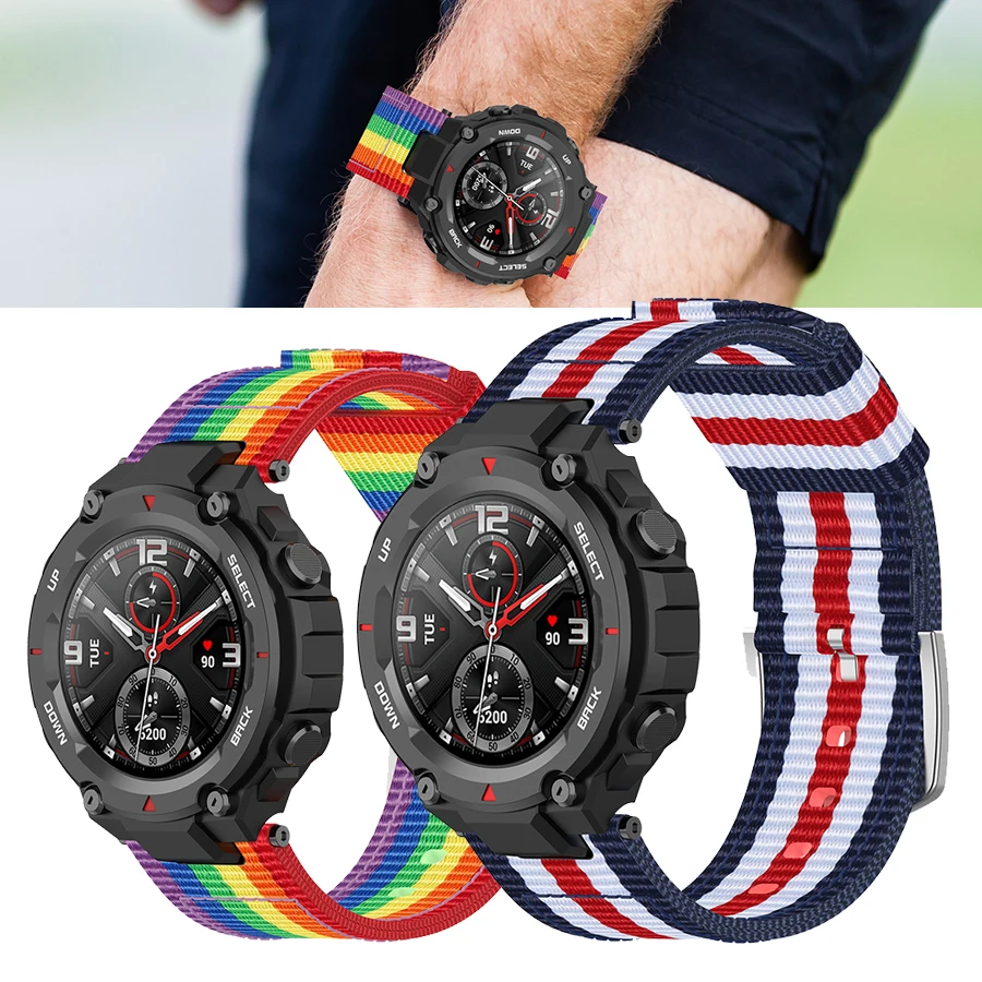 

Strap for Watch Band Canvas Nylon Replacemen Wristband Bracelet for Xiaomi Huami Band Belt With Tool