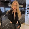 Rompertjes Vrouwen Jumpsuits Fashion Solid Zipper Lange Mouwen Sexy Schede Skinny Vrouwen Bodysuits top suit catsuit clothing 1