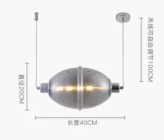 Подвесной светильник в скандинавском стиле с цилиндрическим стеклом, креативный Ретро светильник для столовой, спальни, прикроватной тумбы, барной стойки, подвесной светильник, светильники - Цвет корпуса: Grey DIA20XL40 8W