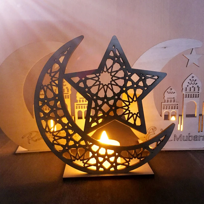 Вечерние украшения Eid Mubarak деревянные для Рамадана Декор дома праздник Мубарак
