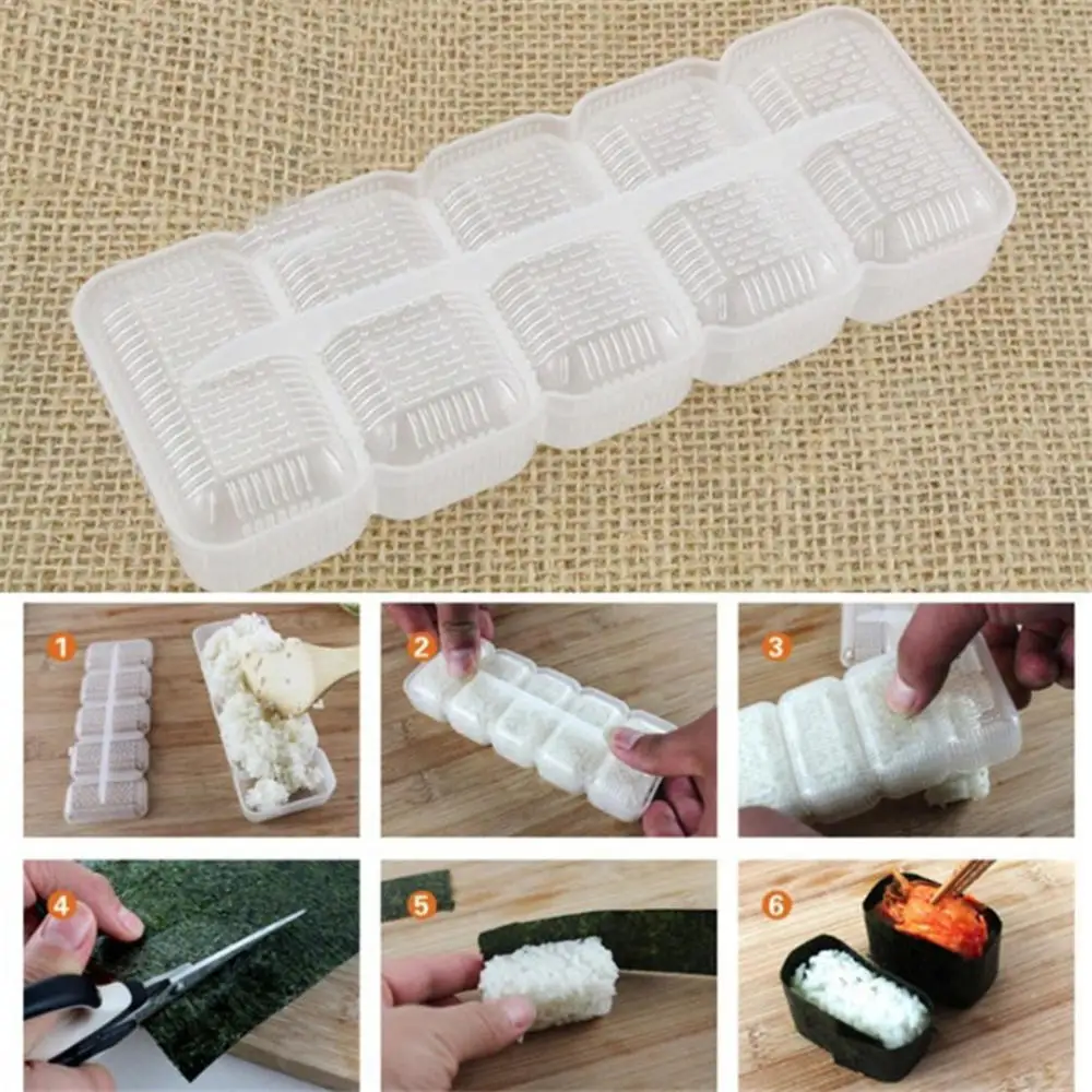 Горячая Распродажа 5 шт. пищевая пластмасса Nigiri форма для рисовых шариков рулонов
