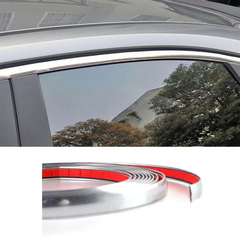 

1 Roll 5m Car Chrome-plated ABS Bumper Window Rearview Mirror Door Lamp Strip Moulding Trim