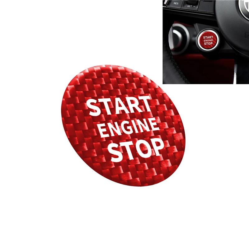 1 шт. Новая прочная черная красная настоящая углеволоконная кнопка включения и