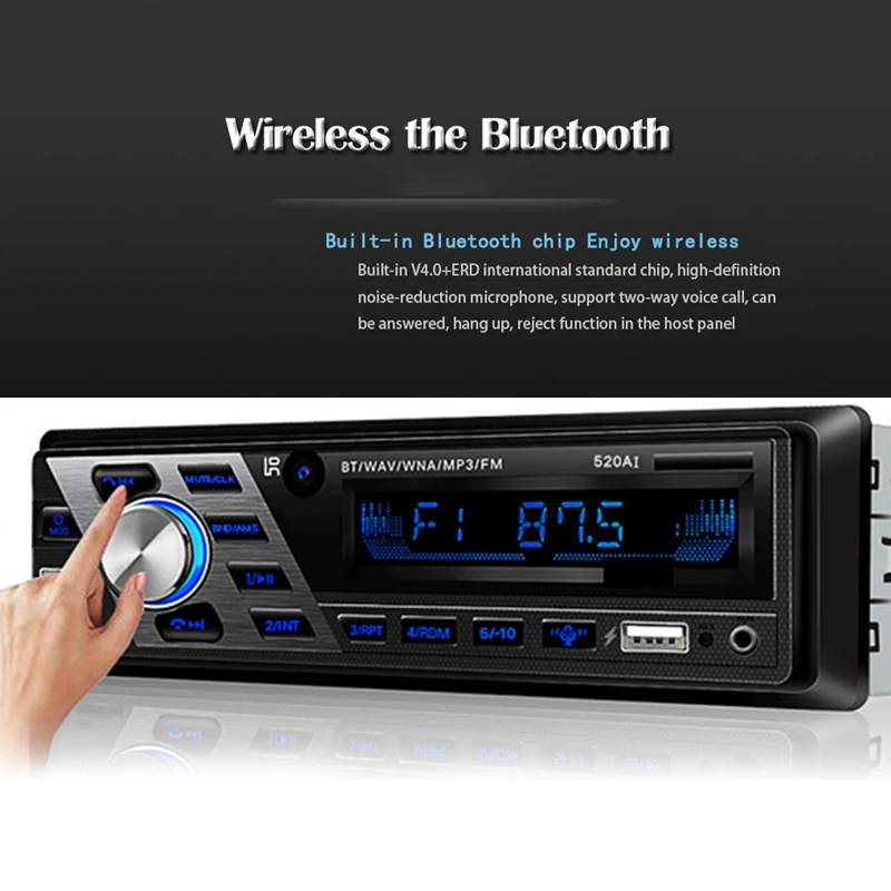 Автомобильный MP3-плеер с USB Зарядное устройство 12/24V автомобиль радио FM с дистанционным управлением по Bluetooth SD Card Автомобильный аудиоприемник