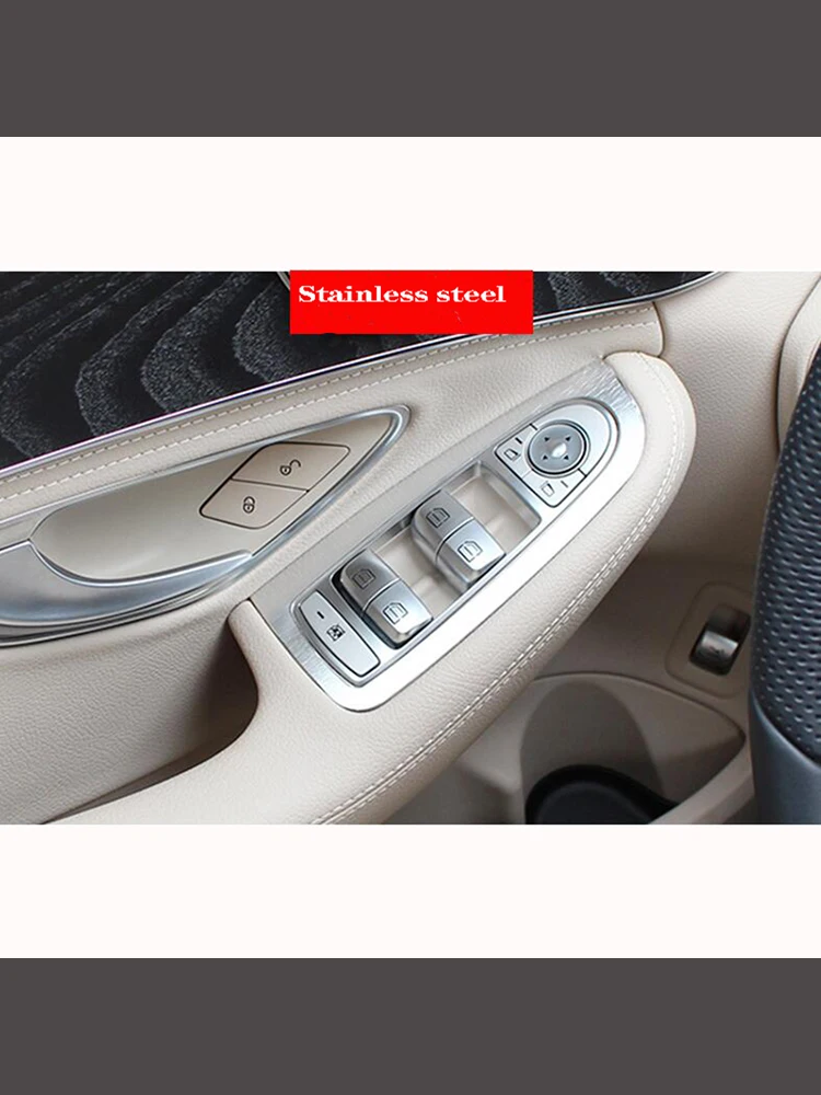 Для Mercedes-benz GLC260 C200l 300l Модифицированная внутренняя отделка c-класс C180l оконный подъемник декоративные панели наклейки