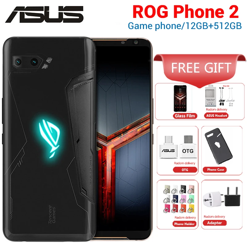 6,5" Asus ROG Phone 2 12 ГБ 512 ГБ игровой Смартфон Asus ROG Phone II ZS660KL Snapdragon 855+ 6000 мАч 48MP NFC игровой мобильный телефон