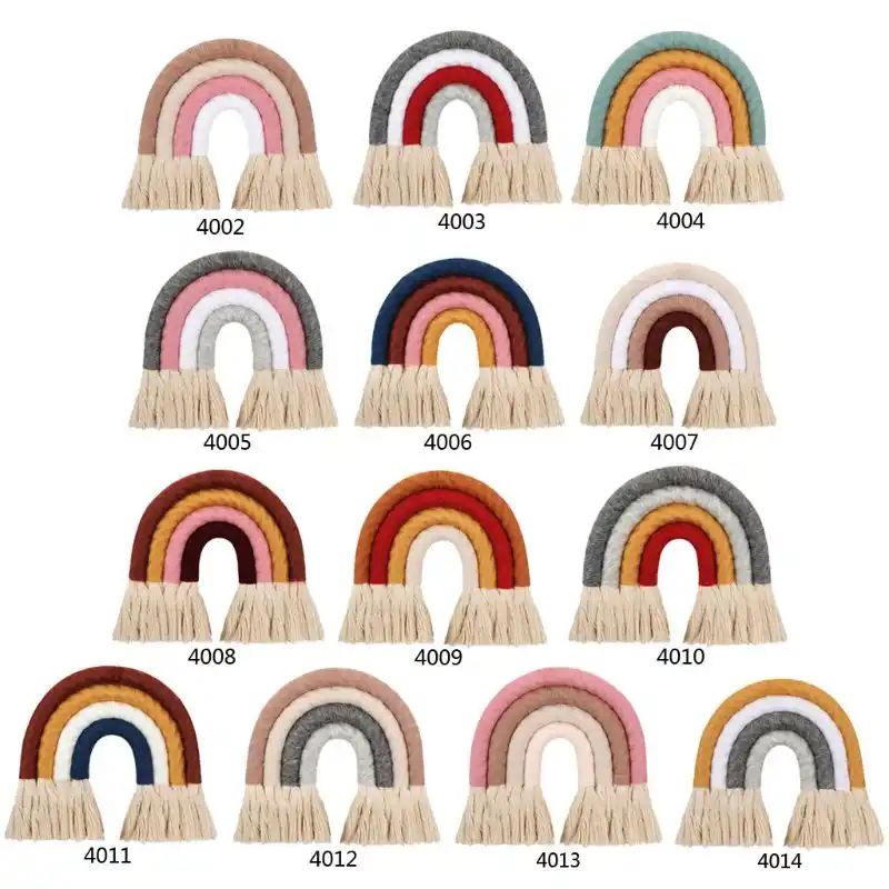 Tapiz De Algodon Con Diseno De Arcoiris Para El Hogar De Estilo Nordico De Ins Adornos De Colores Tejidos A Mano Para Decoracion De Habitacion De Ninos Colgante De Pared Con Borlas