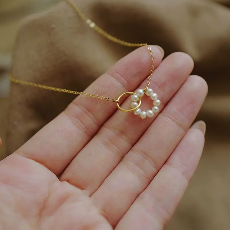 NEW 925 Sterling Silver Necklace Round Pearl Clavicle Chain Exquisite Ladies Pendant Birthday Party Gift Fashion Jewelry - Image 5